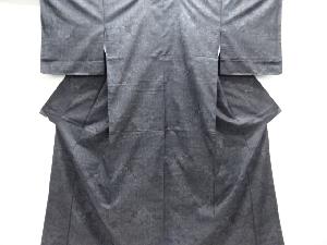 未使用品　仕立て上がり　竹林に家屋模様織り出し本場泥大島紬着物(7マルキ)